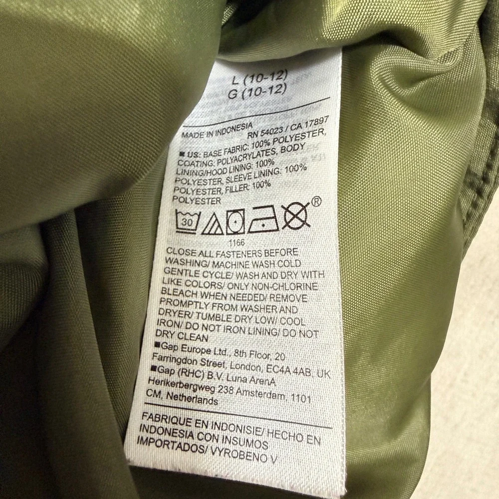Old Navy Parka Boys L 10-12 Green Good Sherpa Lined Hooded Water-Resist Jacket